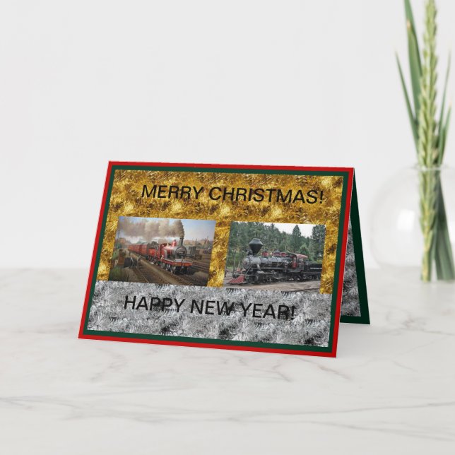 Tarjeta de Año Nuevo Feliz para Navidades de motor (Anverso)