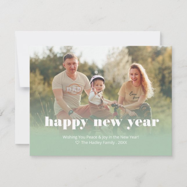 Tarjeta de Año Nuevo Feliz Personalizado (Anverso)