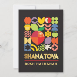 Tarjeta de Año Nuevo Judío Moderno Rosh Hashanah