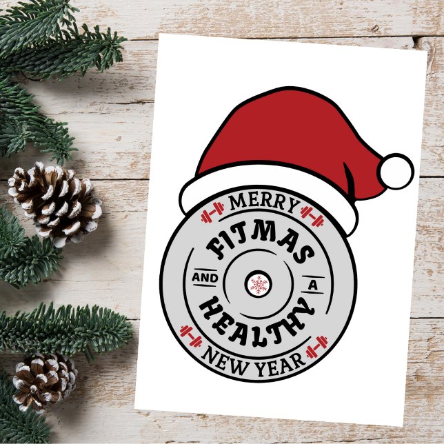 Tarjeta de Año Nuevo Merry Fitmas y Healty (Subido por el creador)