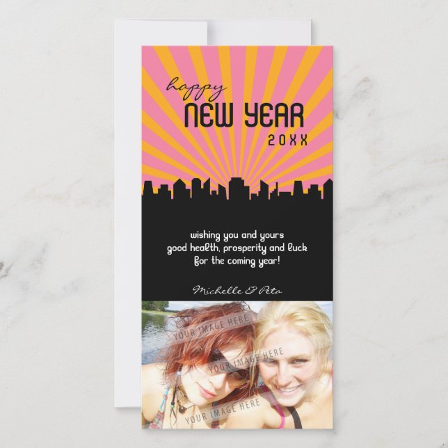 TARJETA DE AÑO NUEVO MODERNA :: CItyscape P3 (Anverso)