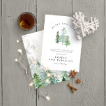 Tarjeta de año nuevo para el bosque acuático<br><div class="desc">Un elegante diseño de vacaciones de temática natural. Parte de una colección. Con texto elegante y hermoso diseño de selva acuarela.</div>