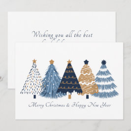 Tarjeta de Año Nuevo para Navidades blancos de árb