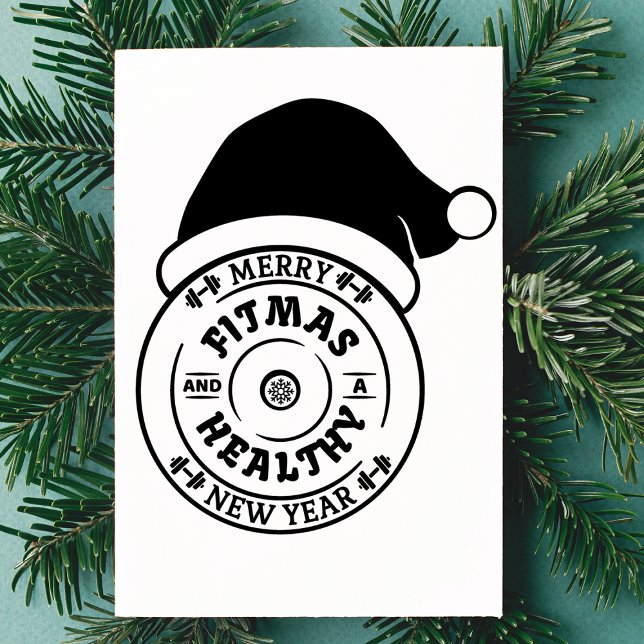 Tarjeta de Año Nuevo para navidades Merry Fitmas y (Subido por el creador)
