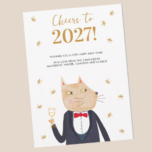 Tarjeta de Año Nuevo personalizada para 2027 con S