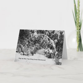 Tarjeta de Año Nuevo, portal para una aventura nev