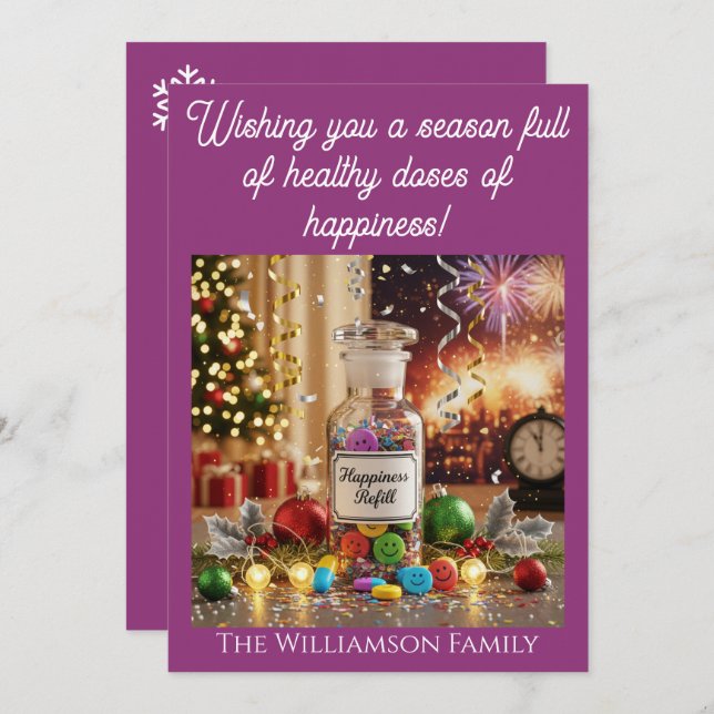 Tarjeta de Años Nuevos para Enfermeras Médicos Nav (Anverso / Reverso)