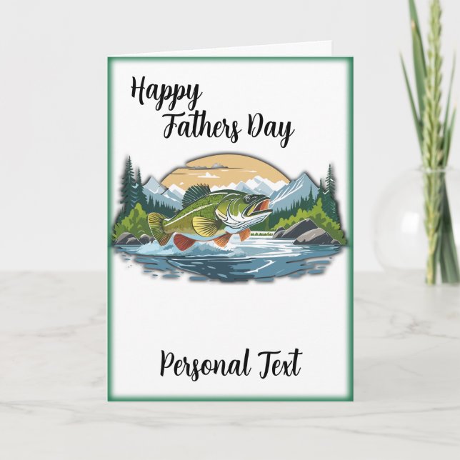 Tarjeta de Anuncio con Tema de Pesca Día del Padre (Anverso)
