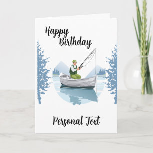 Tarjeta de Anuncio con Tema de Pesca Tarjeta de Cu
