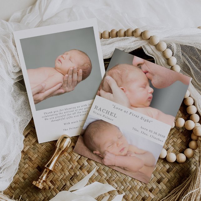 Tarjeta de anuncio de bebé con foto de amor a prim (Subido por el creador)