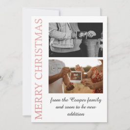 Tarjeta de anuncio de bebé en rosa dorado, más cua