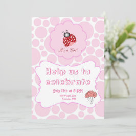 Tarjeta de anuncio de bebé niña