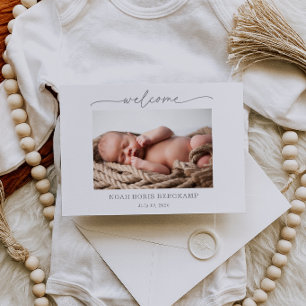 Tarjeta de anuncio de bienvenida de foto de bebé g