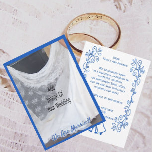 Tarjeta de Anuncio de Boda Campanas Zafiro Azul