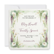 Tarjeta de anuncio de boda Cascading Calla