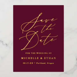 Tarjeta de Anuncio de Boda con Caligrafía Minimali