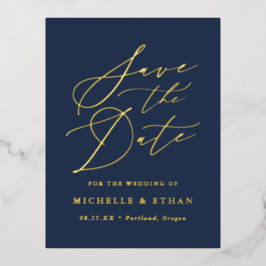 Tarjeta de Anuncio de Boda con Caligrafía Minimali