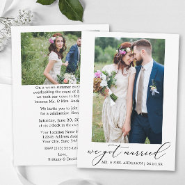 Tarjeta de anuncio de boda con caligrafía moderna