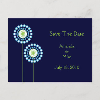 Tarjeta de Anuncio de Boda con Flores de Diente de
