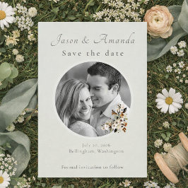 Tarjeta de anuncio de boda con foto de Sage Meadow