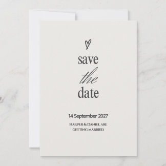 Tarjeta de Anuncio de Boda con Guión de Corazón Mi