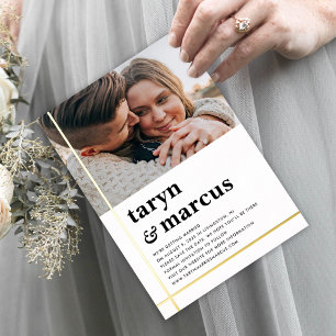 Tarjeta de Anuncio de Boda con Holograma FOIL