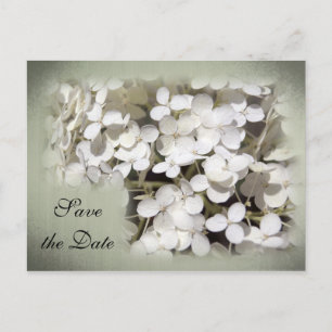 Tarjeta de anuncio de boda con Hortensia Blanca