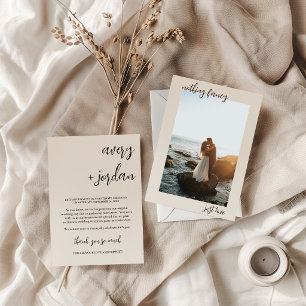 Tarjeta de Anuncio de Boda con Huida y Foto