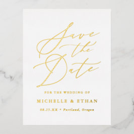 Tarjeta de Anuncio de Boda con Letra Caligráfica M