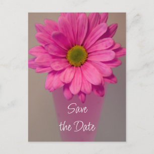 Tarjeta de Anuncio de Boda con Margarita Rosa en F