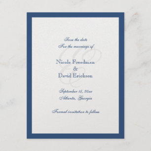 Tarjeta de anuncio de boda con monograma y borde d