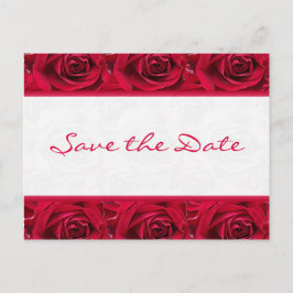 Tarjeta de Anuncio de Boda con Muchas Rosas Rojas
