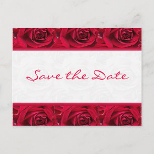 Tarjeta de Anuncio de Boda con Muchas Rosas Rojas