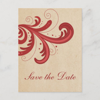 Tarjeta de anuncio de boda con remolinos elegantes