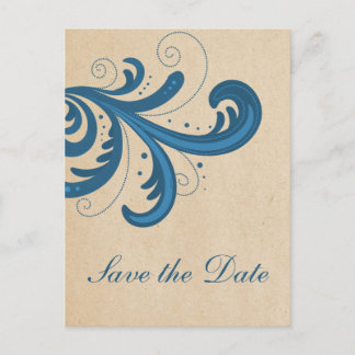 Tarjeta de anuncio de boda con remolinos elegantes