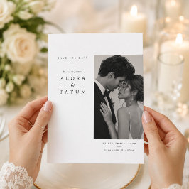 Tarjeta de anuncio de boda con retrato de arte fin