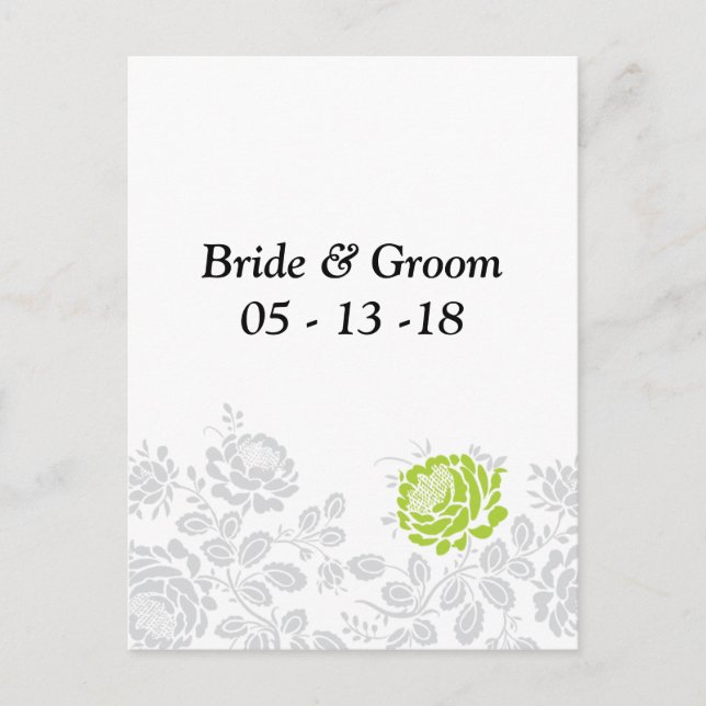 Tarjeta de Anuncio de Boda con Tema Floral para Pa (Anverso)