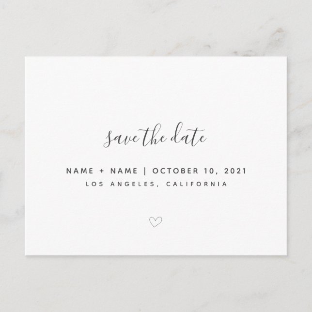 Tarjeta de Anuncio de Boda Cute Save the Date (Anverso)
