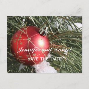 Tarjeta de anuncio de boda de diciembre