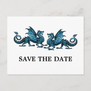 Tarjeta de anuncio de boda de Dragones Elegantes A
