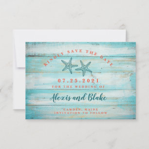 Tarjeta de Anuncio de Boda de Madera Rústica con E