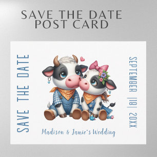 Tarjeta de Anuncio de Boda de Pareja de Vacas