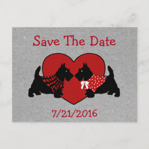 Tarjeta de Anuncio de Boda de Perros Scottie