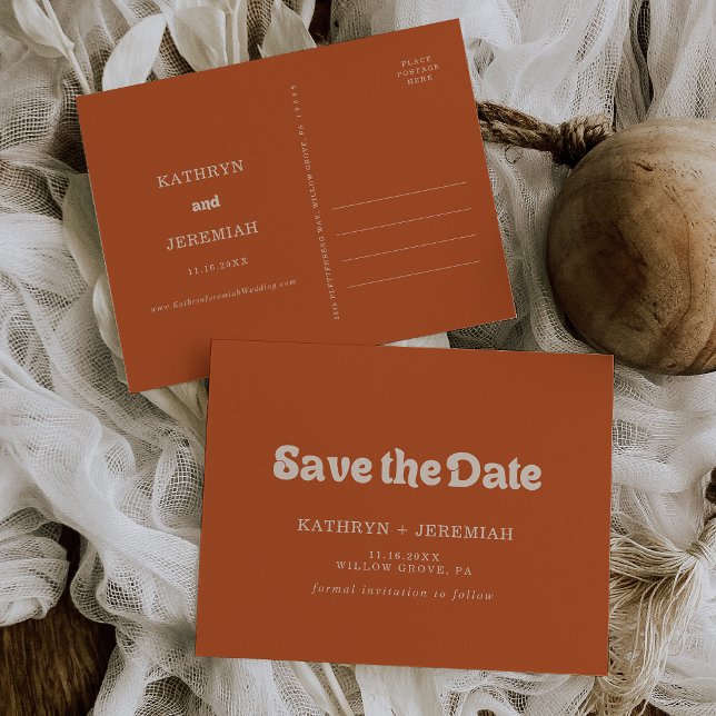Tarjeta de Anuncio de Boda de Terracota Formal Sim (Subido por el creador)