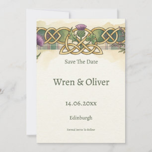 Tarjeta de anuncio de boda de Trébol de Irlanda y 