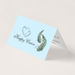 Tarjeta de anuncio de boda doblada con helecho Nue