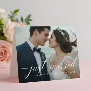 Tarjeta de Anuncio de Boda Doble Recién Casados