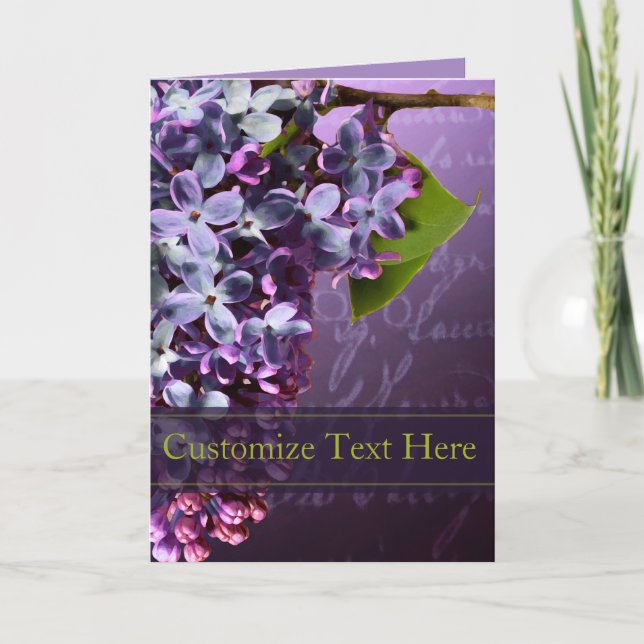 Tarjeta de Anuncio de Boda e Invitación Lilac (Anverso)