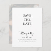 Tarjeta de anuncio de boda elegante y simple con f