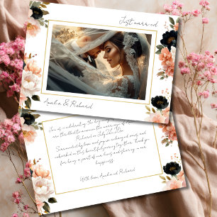 Tarjeta de Anuncio de Boda Floral Elegante